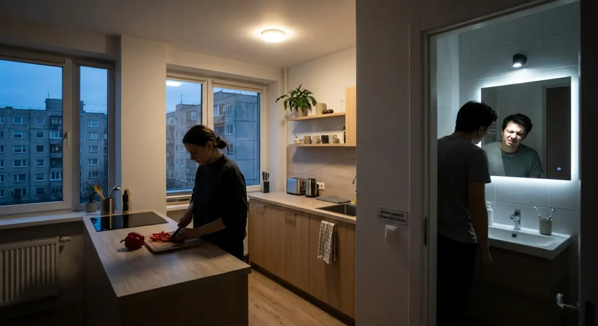 Apšvietimas neblogas nuotraukose, bet vakare arba akina, arba nepadeda