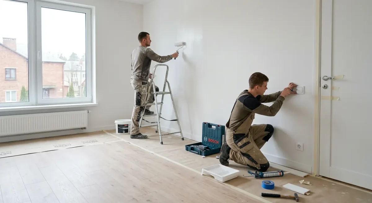 Dažymas, apdailos užbaigimas ir smulkūs montavimo darbai