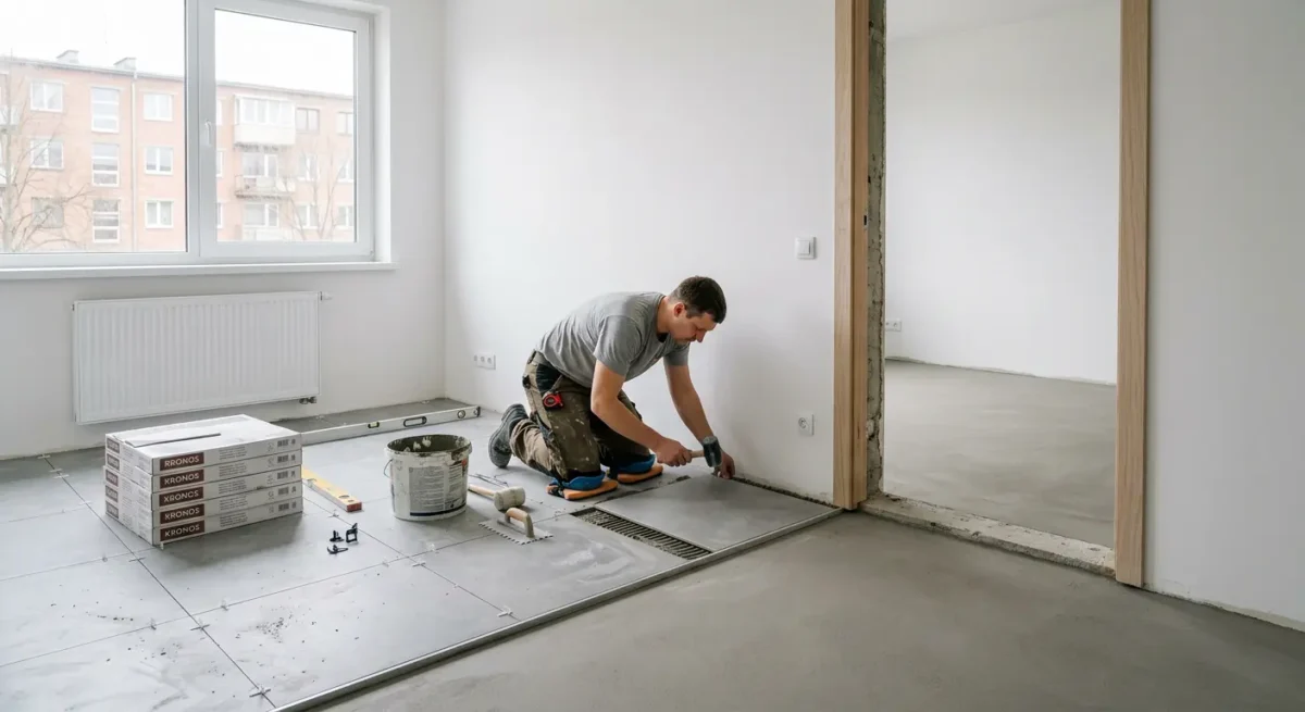 Grindys, plytelės ir kiti dangų darbai turi savo eilę