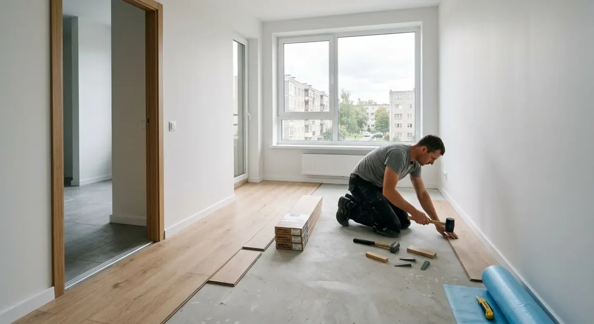 Parketas ir laminatas dažniausiai paliekami pabaigai